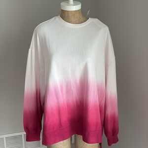 Z Supply White & Pink Ombre Sweatshirt SMALL